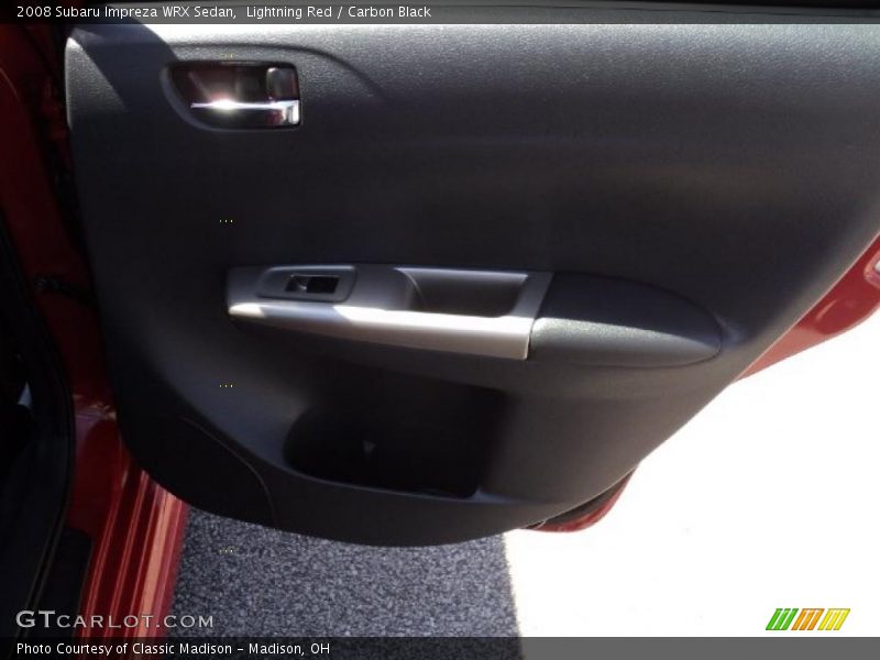 Lightning Red / Carbon Black 2008 Subaru Impreza WRX Sedan