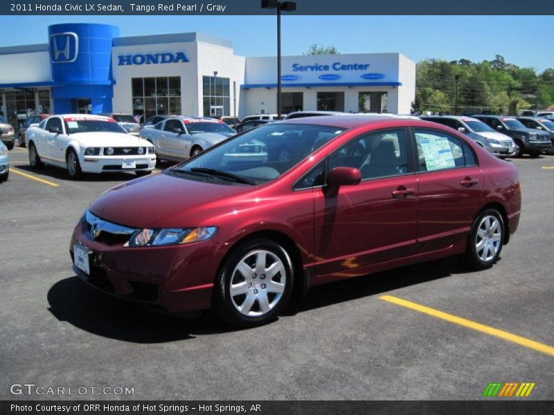 Tango Red Pearl / Gray 2011 Honda Civic LX Sedan