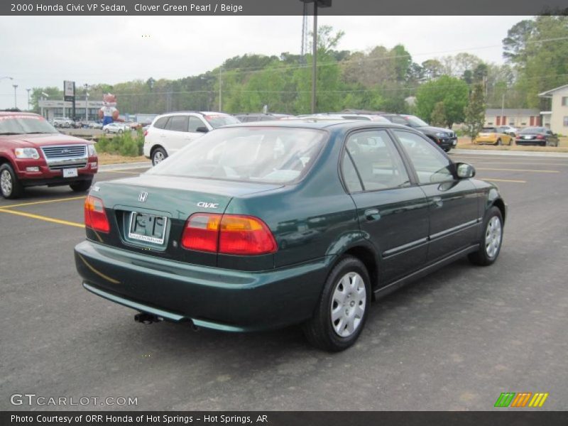 Clover Green Pearl / Beige 2000 Honda Civic VP Sedan
