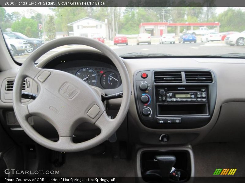 Clover Green Pearl / Beige 2000 Honda Civic VP Sedan
