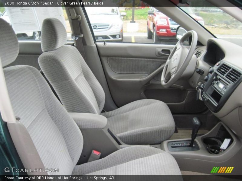 Clover Green Pearl / Beige 2000 Honda Civic VP Sedan