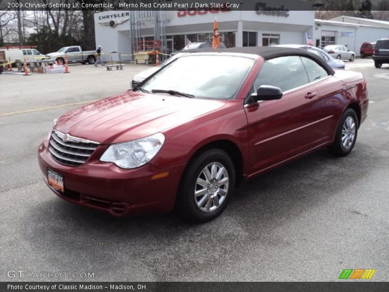 Inferno Red Crystal Pearl / Dark Slate Gray 2009 Chrysler Sebring LX Convertible