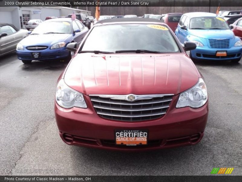 Inferno Red Crystal Pearl / Dark Slate Gray 2009 Chrysler Sebring LX Convertible