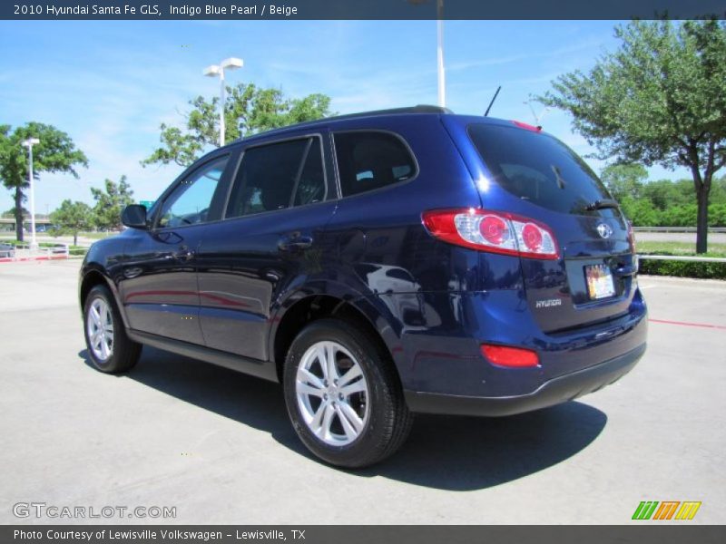 Indigo Blue Pearl / Beige 2010 Hyundai Santa Fe GLS
