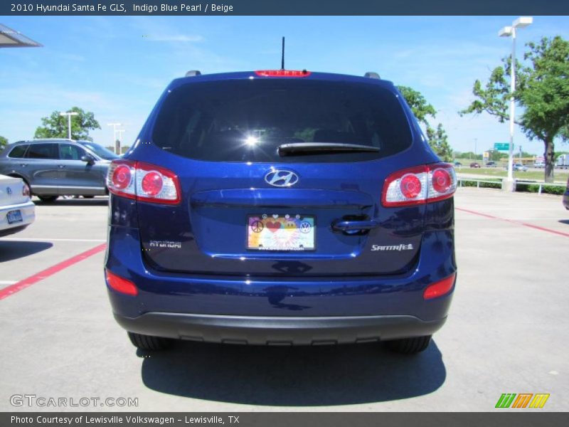 Indigo Blue Pearl / Beige 2010 Hyundai Santa Fe GLS