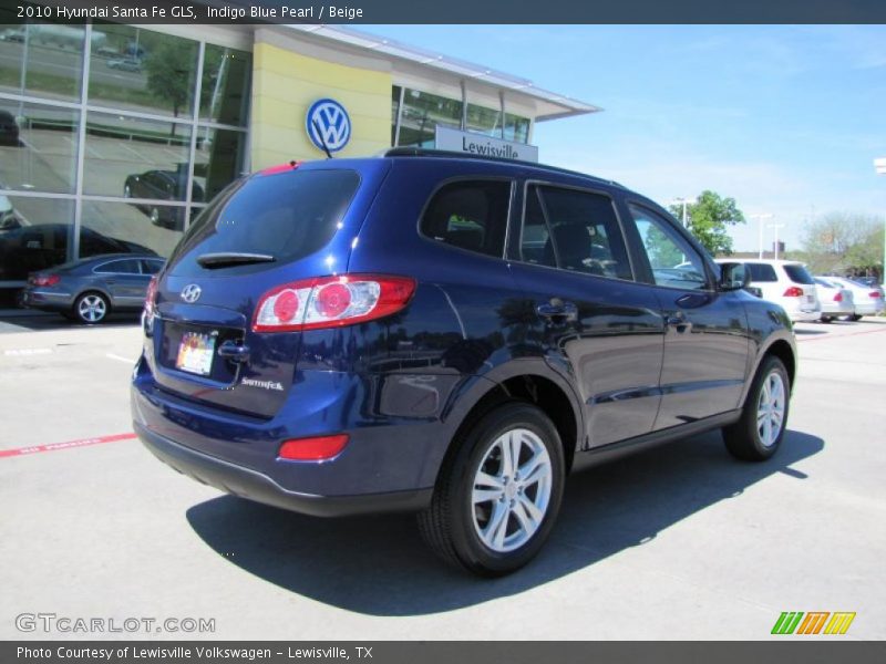 Indigo Blue Pearl / Beige 2010 Hyundai Santa Fe GLS