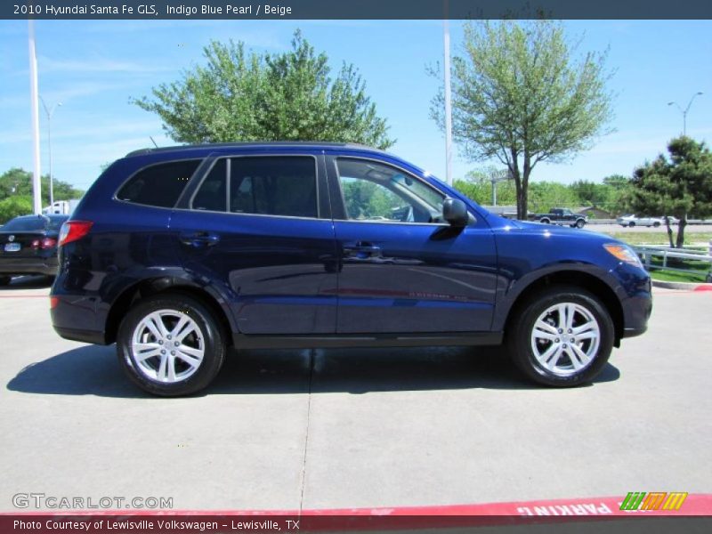 Indigo Blue Pearl / Beige 2010 Hyundai Santa Fe GLS