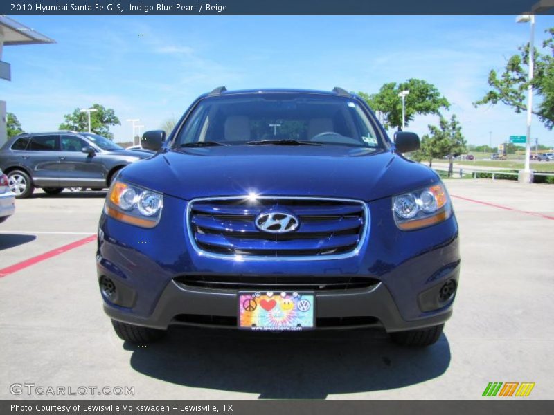 Indigo Blue Pearl / Beige 2010 Hyundai Santa Fe GLS