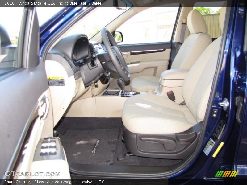 Indigo Blue Pearl / Beige 2010 Hyundai Santa Fe GLS