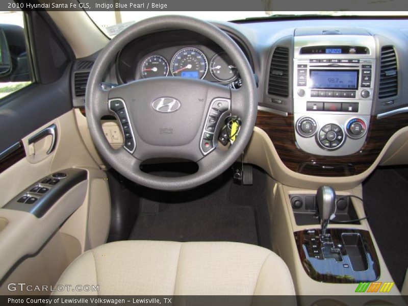 Indigo Blue Pearl / Beige 2010 Hyundai Santa Fe GLS