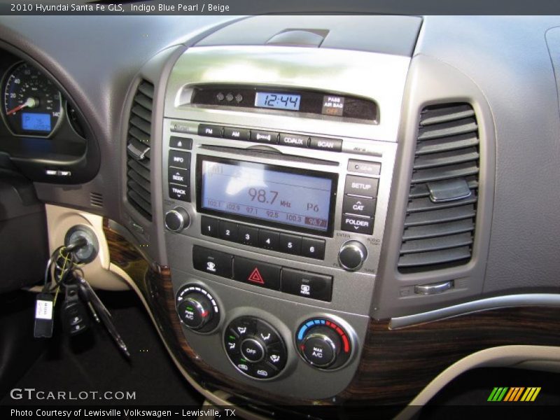 Indigo Blue Pearl / Beige 2010 Hyundai Santa Fe GLS