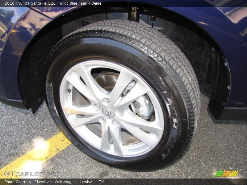 Indigo Blue Pearl / Beige 2010 Hyundai Santa Fe GLS