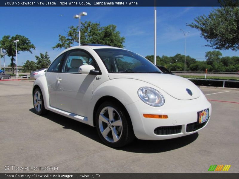 Front 3/4 View of 2008 New Beetle Triple White Coupe