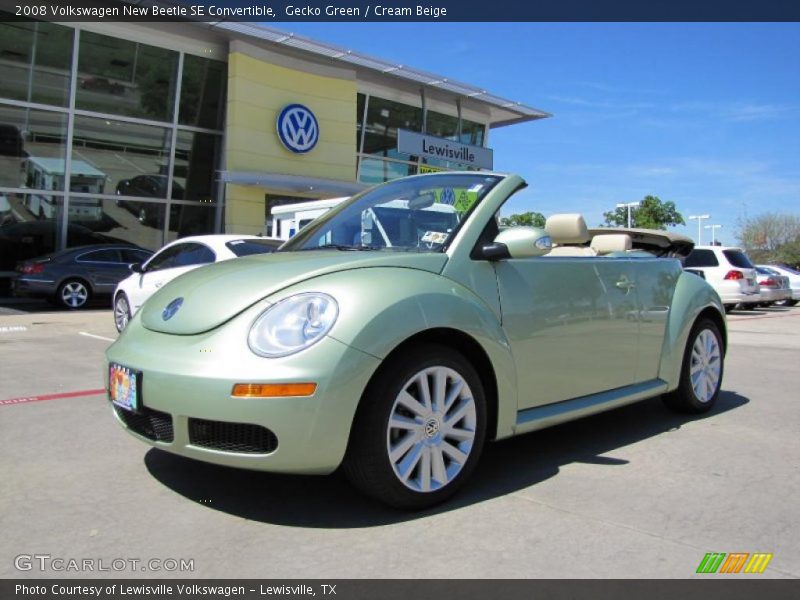 Gecko Green / Cream Beige 2008 Volkswagen New Beetle SE Convertible
