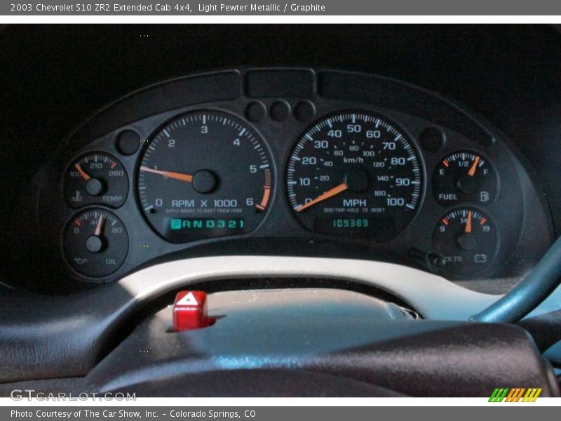 Light Pewter Metallic / Graphite 2003 Chevrolet S10 ZR2 Extended Cab 4x4