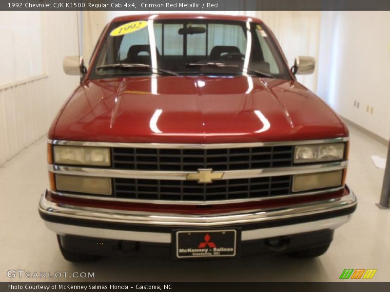 Crimson Red Metallic / Red 1992 Chevrolet C/K K1500 Regular Cab 4x4