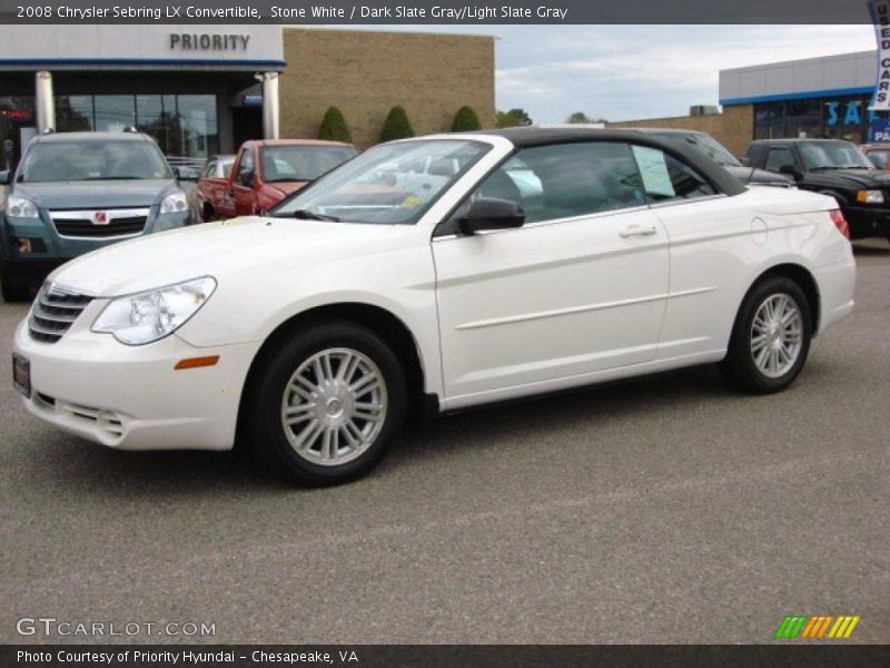 Stone White / Dark Slate Gray/Light Slate Gray 2008 Chrysler Sebring LX Convertible