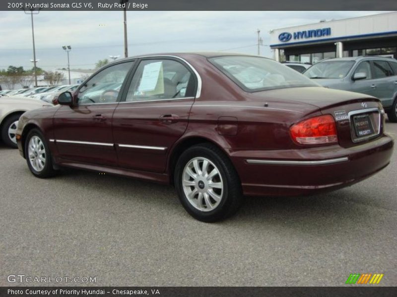 Ruby Red / Beige 2005 Hyundai Sonata GLS V6
