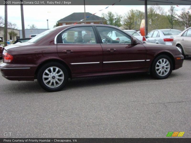 Ruby Red / Beige 2005 Hyundai Sonata GLS V6