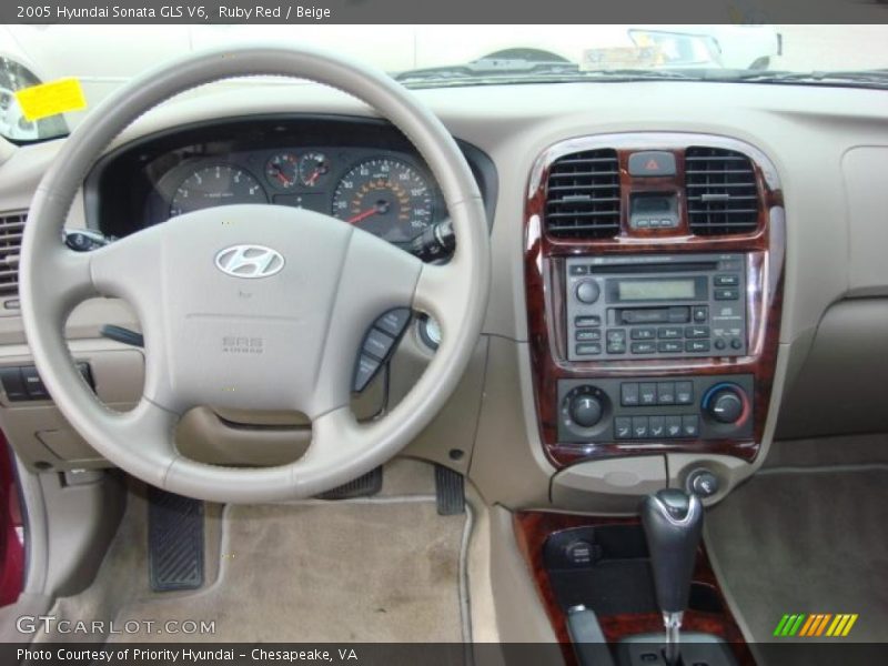 Ruby Red / Beige 2005 Hyundai Sonata GLS V6