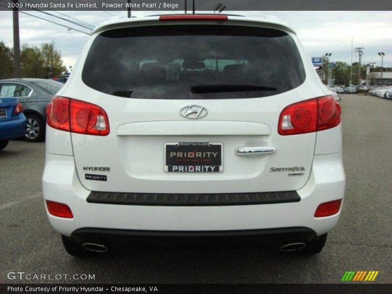 Powder White Pearl / Beige 2009 Hyundai Santa Fe Limited