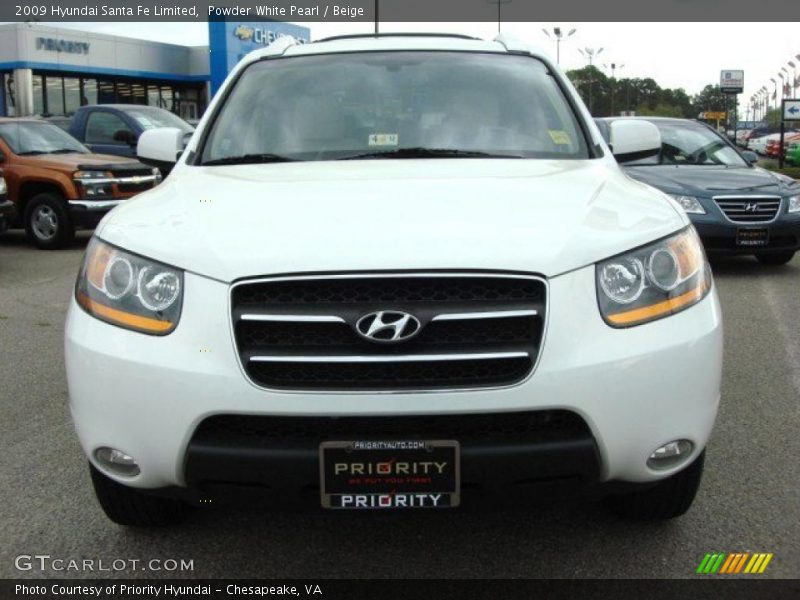 Powder White Pearl / Beige 2009 Hyundai Santa Fe Limited