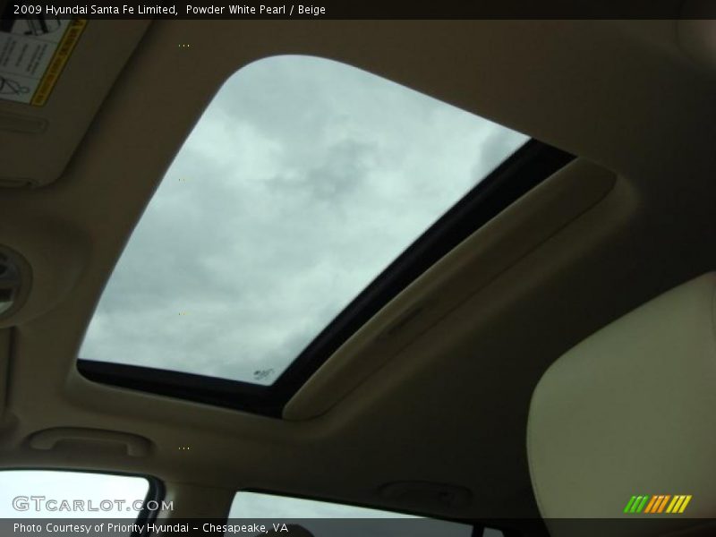 Powder White Pearl / Beige 2009 Hyundai Santa Fe Limited