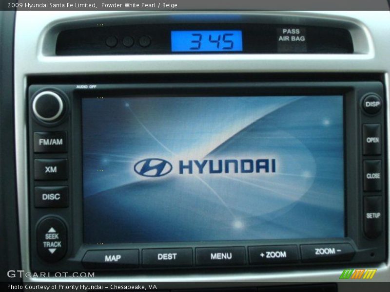 Powder White Pearl / Beige 2009 Hyundai Santa Fe Limited
