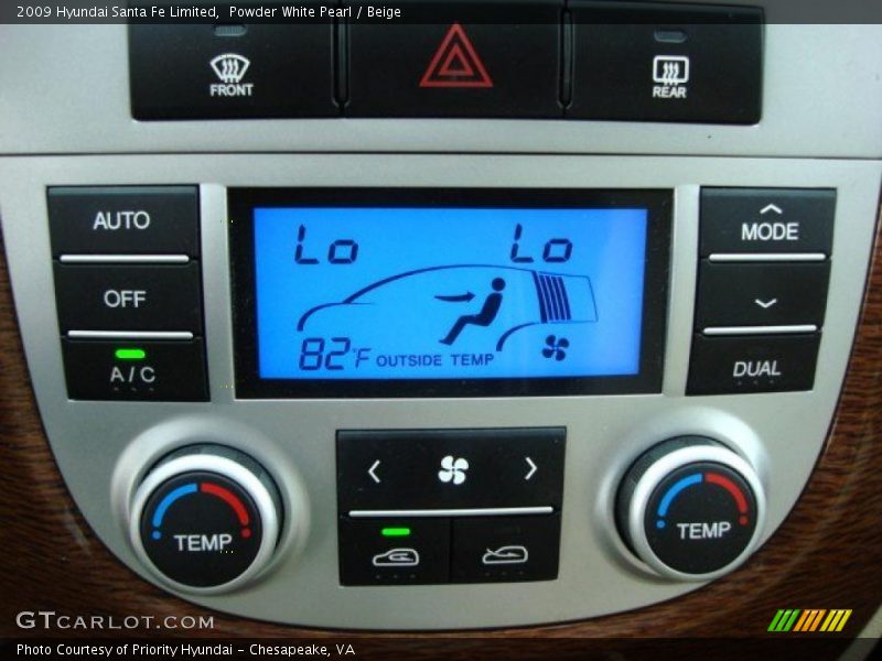Powder White Pearl / Beige 2009 Hyundai Santa Fe Limited