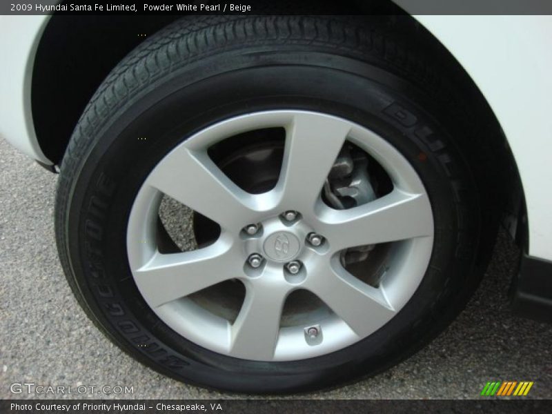 Powder White Pearl / Beige 2009 Hyundai Santa Fe Limited
