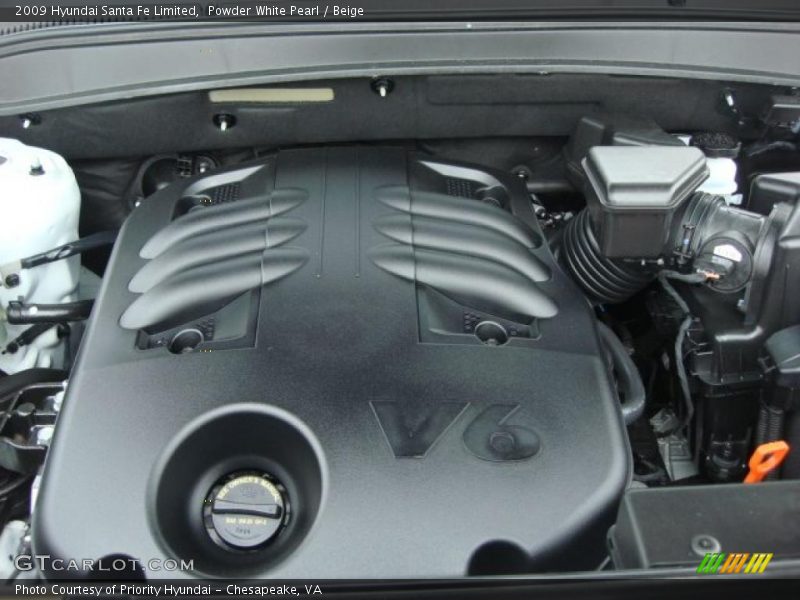 Powder White Pearl / Beige 2009 Hyundai Santa Fe Limited