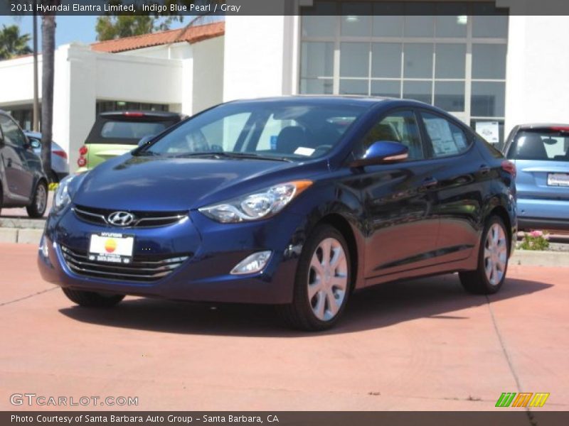 Indigo Blue Pearl / Gray 2011 Hyundai Elantra Limited