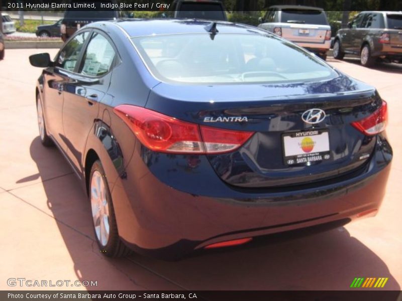 Indigo Blue Pearl / Gray 2011 Hyundai Elantra Limited