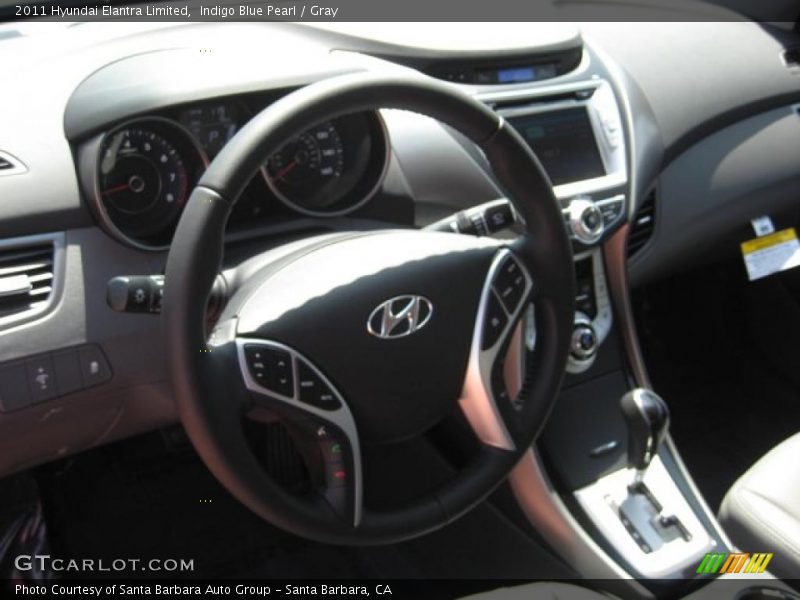 Indigo Blue Pearl / Gray 2011 Hyundai Elantra Limited