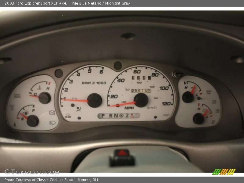 True Blue Metallic / Midnight Gray 2003 Ford Explorer Sport XLT 4x4