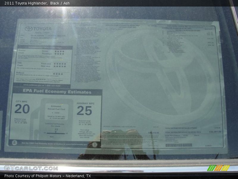 Black / Ash 2011 Toyota Highlander