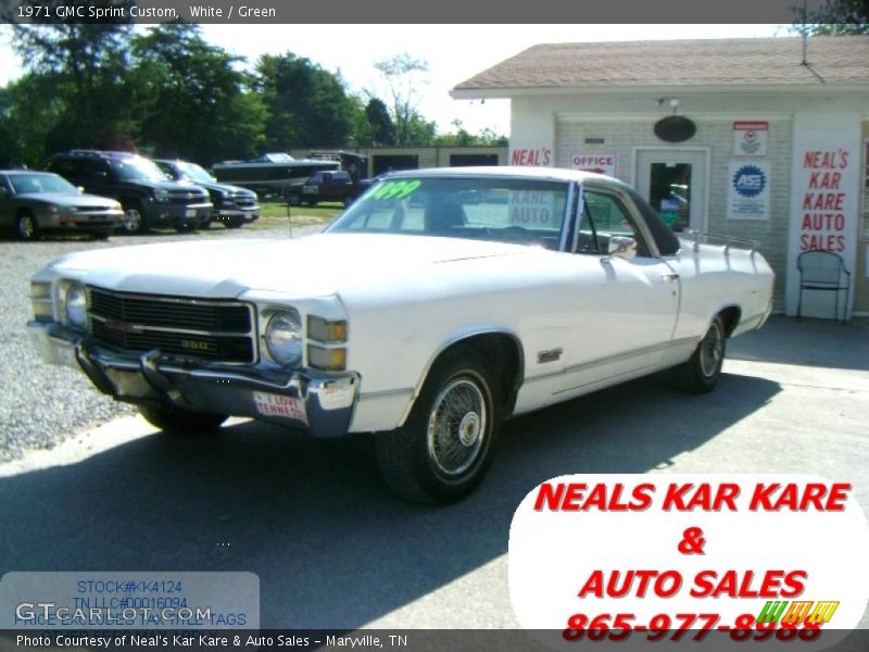 White / Green 1971 GMC Sprint Custom