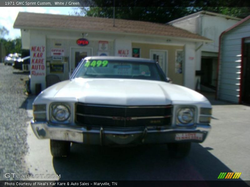 White / Green 1971 GMC Sprint Custom