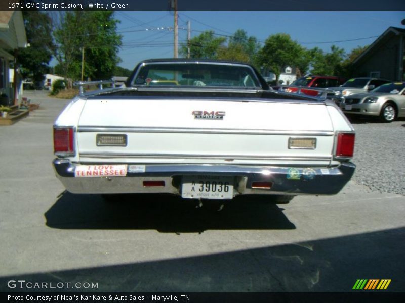 White / Green 1971 GMC Sprint Custom