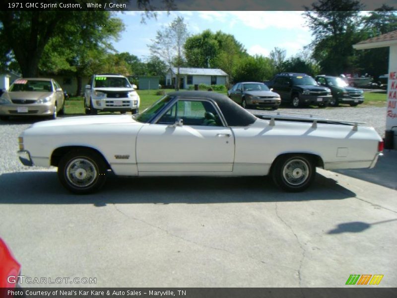 White / Green 1971 GMC Sprint Custom