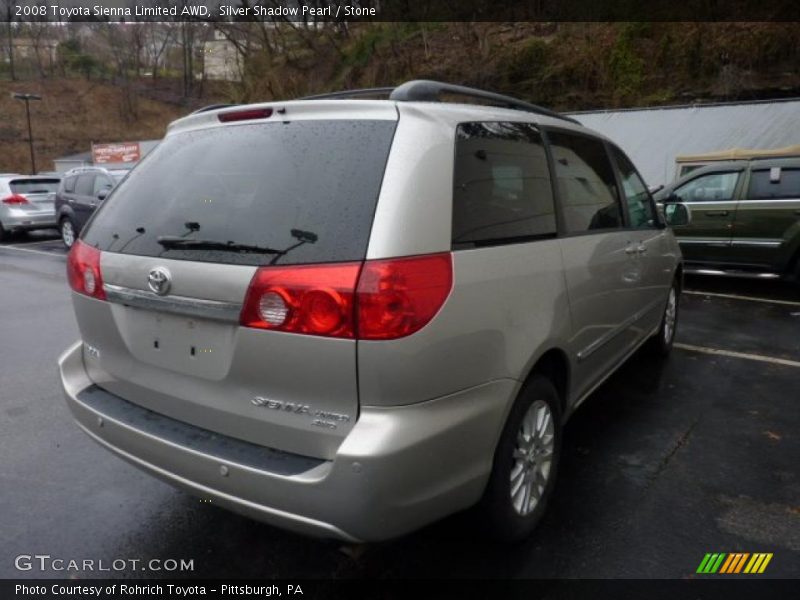 Silver Shadow Pearl / Stone 2008 Toyota Sienna Limited AWD