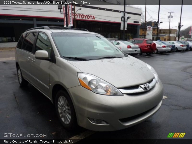 Silver Shadow Pearl / Stone 2008 Toyota Sienna Limited AWD