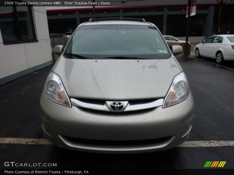 Silver Shadow Pearl / Stone 2008 Toyota Sienna Limited AWD