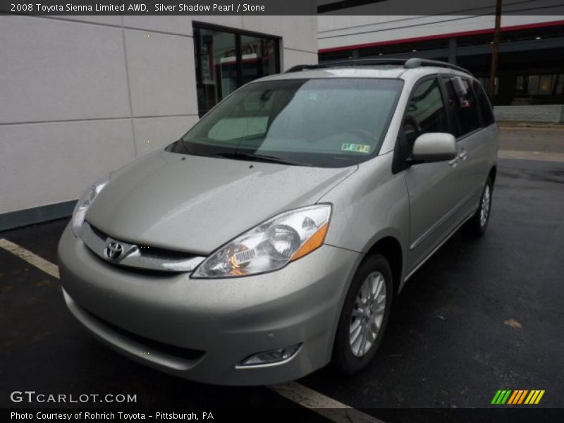 Silver Shadow Pearl / Stone 2008 Toyota Sienna Limited AWD