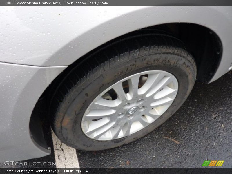 Silver Shadow Pearl / Stone 2008 Toyota Sienna Limited AWD