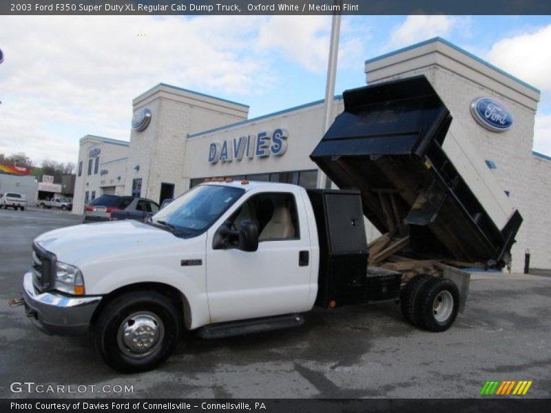 Oxford White / Medium Flint 2003 Ford F350 Super Duty XL Regular Cab Dump Truck