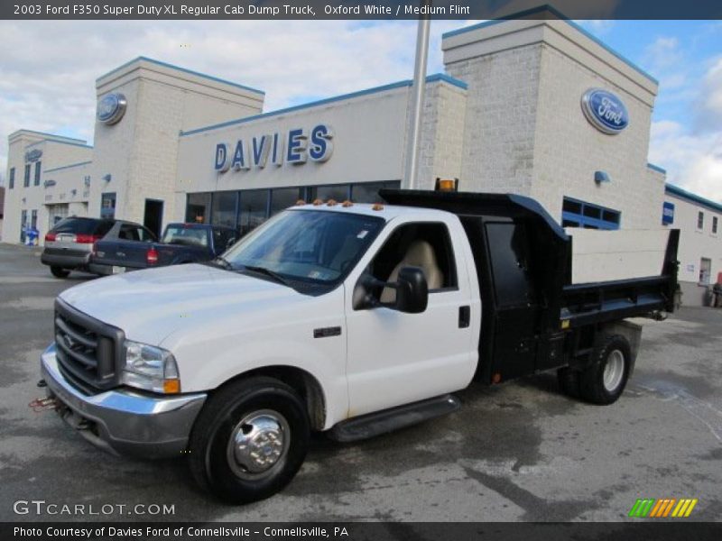 Oxford White / Medium Flint 2003 Ford F350 Super Duty XL Regular Cab Dump Truck