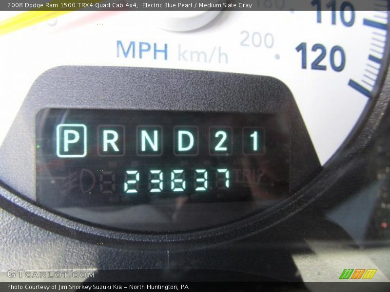Electric Blue Pearl / Medium Slate Gray 2008 Dodge Ram 1500 TRX4 Quad Cab 4x4
