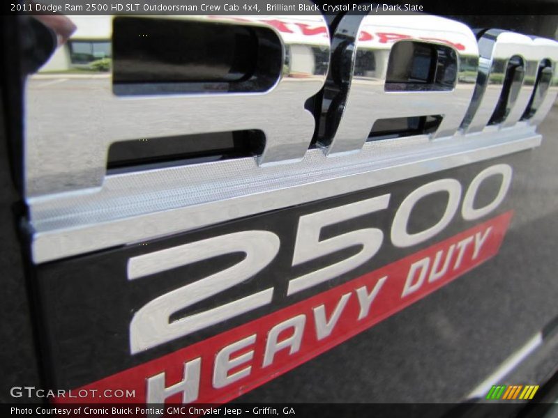 Brilliant Black Crystal Pearl / Dark Slate 2011 Dodge Ram 2500 HD SLT Outdoorsman Crew Cab 4x4