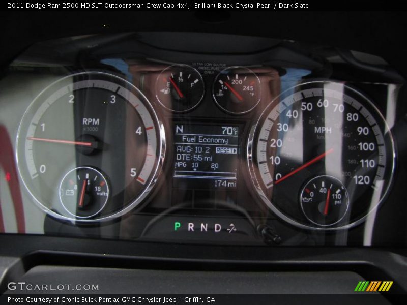 Brilliant Black Crystal Pearl / Dark Slate 2011 Dodge Ram 2500 HD SLT Outdoorsman Crew Cab 4x4